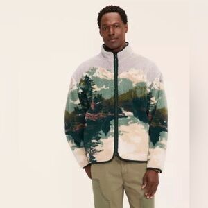 NWT Woolrich X Target Unisex Mountain Landscape Fleece Zip Jacket Size XXL